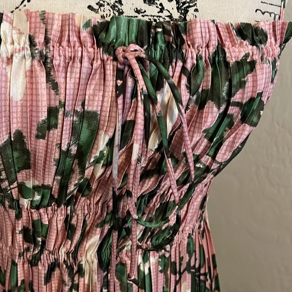 Zara Printed Pleated Multi Print Floral Contemporary Feminine Cottage Core Dress - Picture 8 of 16